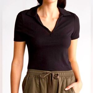 Industry Republic Clothing Johnny Collar Cotton Polo Size XL Black Preppy NWT